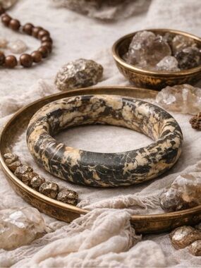 Vintage West African Ahbeg Marble Elbow Bracelet